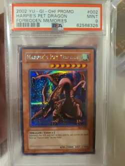 2002 Yugioh Harpie's Pet Dragon FMR-002 Secret Rare PSA 9 MINT - Image 1