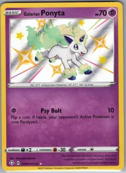 Galarian Ponyta SV047/SV122 Shining Fates: Shiny Vault - Pokemon Card - NM - Image 1