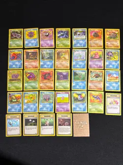 Complete Pokemon Unlimited Fossil Uncommon and Common 32 Card Set 31-62 NM/NM+/M - Image 1