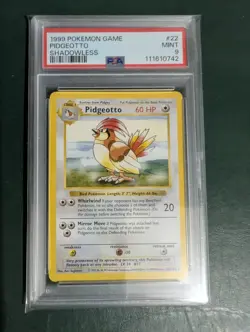 1999 Pokemon Base Set - PSA 9 - Pidgeotto Shadowless #22 - Image 1