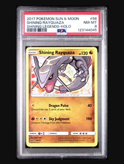 2017 Pokemon Sun & Moon Shining Rayquaza 56/73 PSA 8 - Image 1