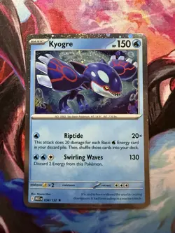 Pokemon Kyogre 34/132 Cosmo Holo Promo English NM - Image 1