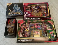Pokemon Lot Mega Evolutions ETB Mega Venusaur EX Mega Latias EX Box - Image 1