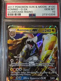 Kommo-o GX Holo Foil #100/145 - 2017 Pokemon Sun & Moon Guardians Rising PSA 10 - Image 3