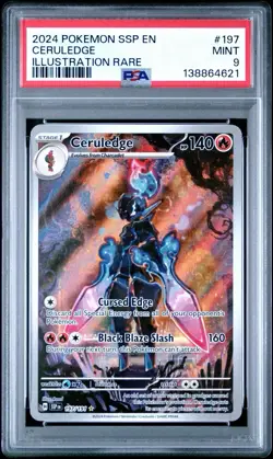 Ceruledge 197 PSA Mint 9 2024 Pokemon Surging Sparks Illustration Rare SSP EN - Image 1