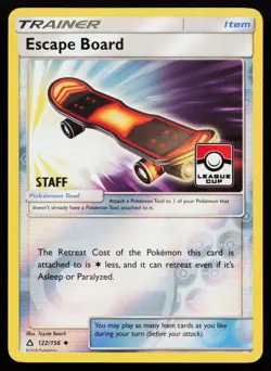 Escape Board 122/156 Promo League STAFF Stamped Pokemon Card - Image 1