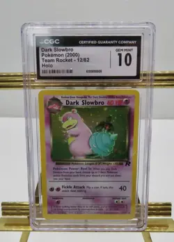 CGC GEM MINT 10 Pokemon TCG Dark Slowbro 12/82 Team Rocket Holo Rare 2000 - Image 1