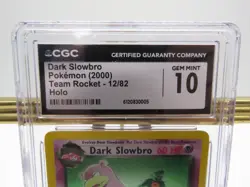 CGC GEM MINT 10 Pokemon TCG Dark Slowbro 12/82 Team Rocket Holo Rare 2000 - Image 2