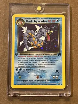 Pokemon Dark Gyarados TCG 8/82 Double Holo Swirl Pre-Release Promo First Edition - Image 1