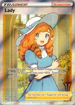 Pokemon TCG Lady (Full Art) Ultra Rare SWSH11: Lost Origin 193/196 NM (SKU 1-5) - Image 1