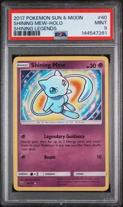 Shining Mew 40/73 Pokemon Shining Legends Sun & Moon Holo Rare English - PSA 9🔥 - Image 1