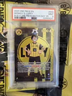 MONKEY D. LUFFY BVB X ONE PIECE MATCH DAY '25 ONE PIECE PROMOS 2025 003 PSA 9 - Image 1