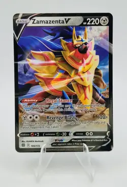 Zamazenta V 105/172 Brilliant Stars 2022 Pokemon Card - Image 1