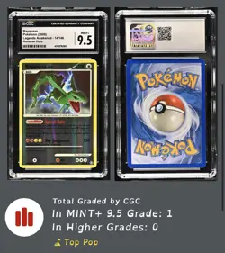 Rayquaza Reverse Holo Pokemon Diamond Pearl Legends Awakened 2008 CGC 9.5 POP 1 - Image 1