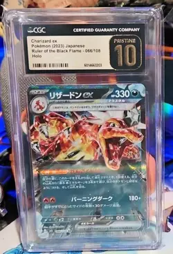 🔥 CGC 10 Pristine Japanese Pokemon 2023 Charizard ex 066/108 SV3 Ruler - Image 1