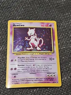 Pokemon TCG Mewtwo Base Set 10/102 Holo Unlimited Holo Rare - Image 1