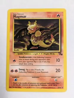 Magmar 39/62 Fossil Unlimited Uncommon Pokemon TCG LP - Image 1