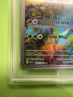2023 Pokemon 151 Ivysaur Illustration Rare 167/165 English PSA 8 NM-MT - Image 5