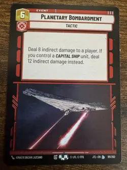 Star Wars Unlimited Planetary Bombardment JTL 181 - Image 1