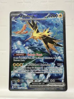 Pokemon TCG Zapdos EX Scarlet Violet 151 Special Illustration Rare Card 202/165 - Image 1