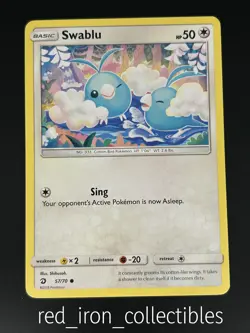 Swablu 57/70 Common Dragon Majesty Sun & Moon Pokemon Card 2018 - Image 1