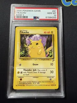 2000 Pokemon Base Set 2 Pikachu 87/130 PSA 10 - Image 1