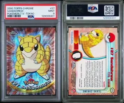 Pokemon PSA 9 Sandshrew T.V. #27 Topps Chrome Tekno - Image 1