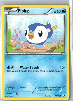 PIPLUP 33/113 COMMON LEGENDARY TREASURES POKEMON LP - Image 1