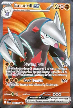 Excadrill ex 160/086 Ultra Rare Black Bolt Pokemon Near Mint - Image 1