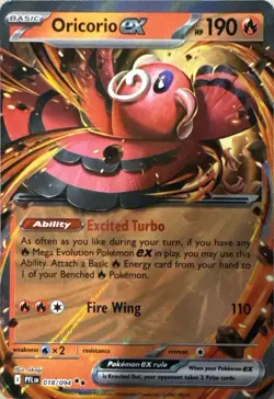 Oricorio ex 018/094 Double Rare Phantasmal Flames Pokemon Near Mint - Image 1