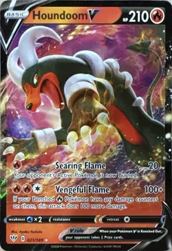 Houndoom V 021/189 Holo Rare V Darkness Ablaze Pokemon Near Mint - Image 1