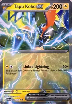 Tapu Koko ex 051/159 Double Rare Journey Together Pokemon Near Mint - Image 1