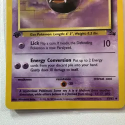 Gastly #33/62 - 1st Edition - Fossil - Rare - Base Set 1999 - Pokemon TCG - Image 5