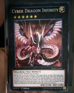1996 1st Edition Cyber Dragon Infinity Yu-Gi-Oh BOSH-EN094 Secret Rare NM/MINT - Image 2