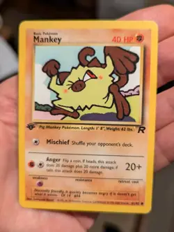Mankey 61/82 Team Rocket 1st Edition Lightly Played Pokemon Card - Image 1