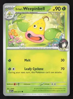 Erika's Weepinbell Uncommon Normal ASC 005/217 NM Pokemon TCG - Image 1