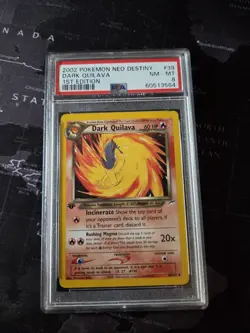 2002 Pokemon NEO DESTINY 1st edition DARK QUILAVA #39 PSA 8 - NM-MT - Image 1