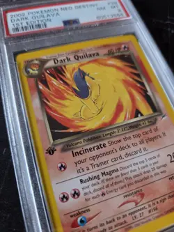 2002 Pokemon NEO DESTINY 1st edition DARK QUILAVA #39 PSA 8 - NM-MT - Image 3