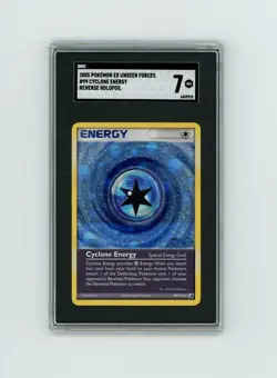 AWESOME 2005 Pokemon Ex Unseen Forces CYCLONE ENERGY REVERSE HOLO SGC 7 GRADED! - Image 1
