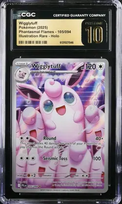 Pokemon Wigglytuff IR Illustration Rare 105/94 Phantasmal Flames CGC 10 PRISTINE - Image 1