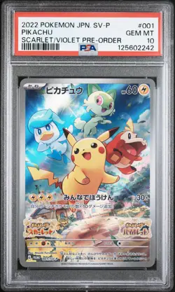 PSA 10 Pikachu 001/SV-P Scarlet & Violet Pre-order Sv Promo Pokemon Japanese - Image 1