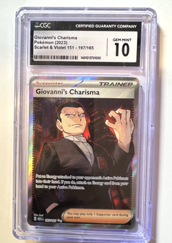 Giovanni's Charisma 197/165 Pokemon Sv: Scarlet & Violet 151 Holo CGC 10 - Image 1