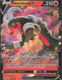 Pokemon TCG - Houndoom V 021/189 Holo Rare V Darkness Ablaze - 1053 - Image 1