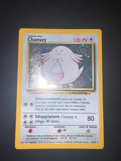 Carta Pokemon Chansey 3/102 Set Base Holo Ita Condizione GOOD - Image 1