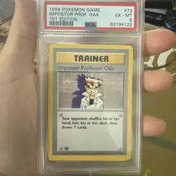1999 Pokemon Game 1st Edition Impostor Prof. Oak PSA 6 EX-MT - Image 1