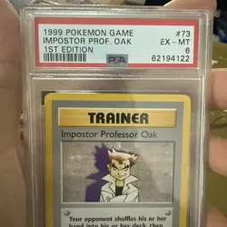 1999 Pokemon Game 1st Edition Impostor Prof. Oak PSA 6 EX-MT - Image 2