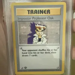 1999 Pokemon Game 1st Edition Impostor Prof. Oak PSA 6 EX-MT - Image 3