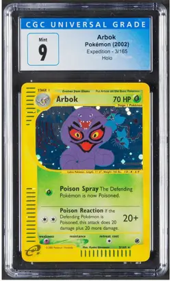 2002 Arbok Pokemon Expedition Holo 3/165 CGC 9 - Image 1