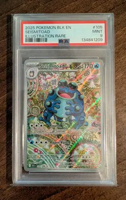 Seismitoad 105/086 Black Bolt 2025 Pokemon TCG Illustration Rare PSA 9 Mint - Image 1