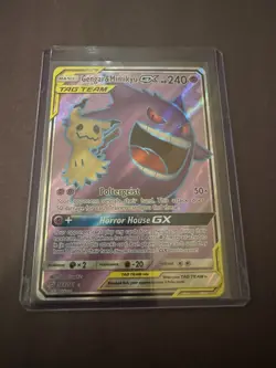 Pokemon TCG Gengar & Mimikyu GX Full Art Tag Team Ultra Rare Card 164/181 - Image 1